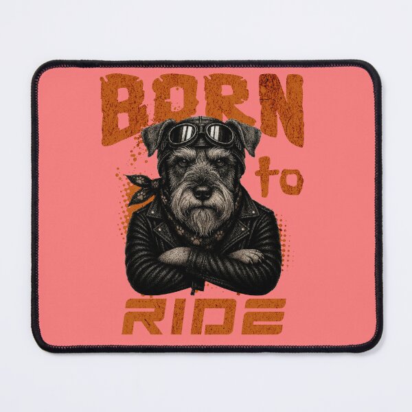 Item preview, Schnauzer Biker Design – Born To Ride Funny Motorcycle Schnauzer Gift designed and sold by PixelsPaws.