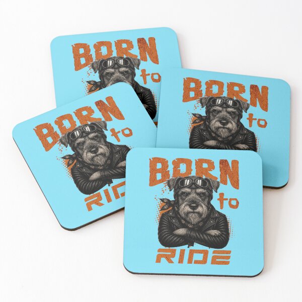 Item preview, Schnauzer Biker Design – Born To Ride Funny Motorcycle Schnauzer Gift designed and sold by PixelsPaws.