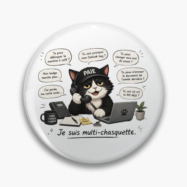 Item preview, Chat, payroll manager, multi-skilled, humorous office designed and sold by LeChatPaie.