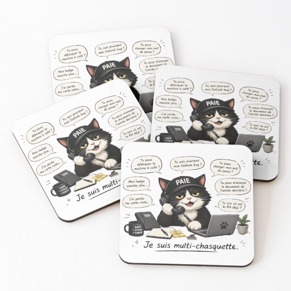 Item preview, Chat, payroll manager, multi-skilled, humorous office designed and sold by LeChatPaie.