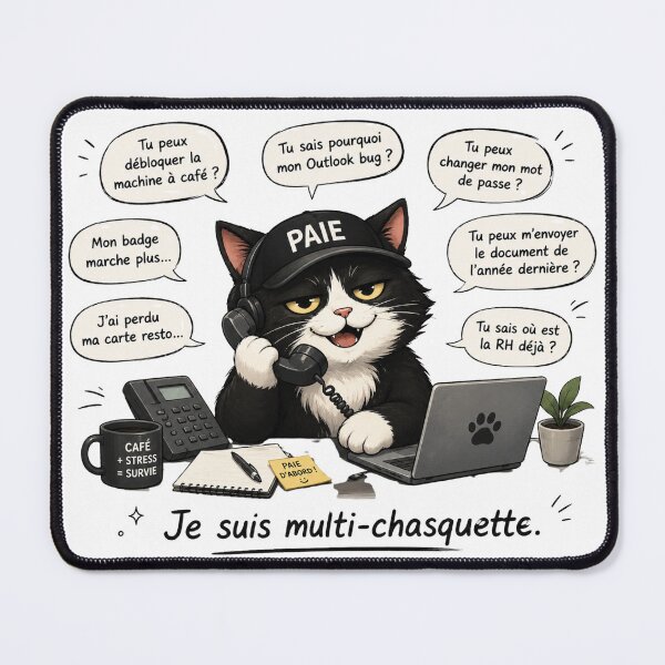 Item preview, Chat, payroll manager, multi-skilled, humorous office designed and sold by LeChatPaie.