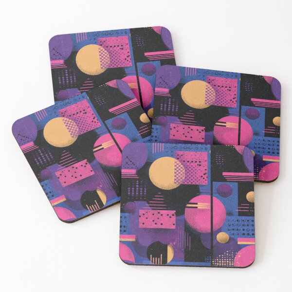 Item preview, Abstract Geometric Retro 80s 90s Vaporwave Art designed and sold by NicolasGlowArt.