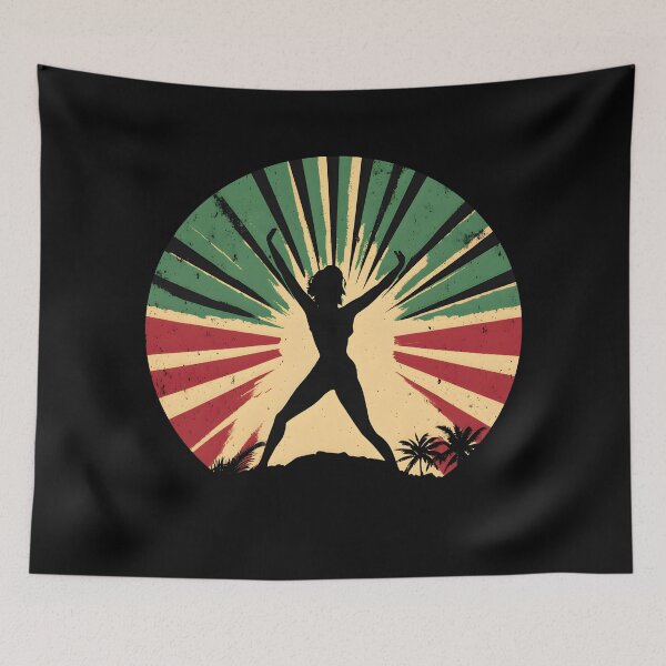 Item preview, Retro Sunset Yoga Meditating Woman designed and sold by AlchemyColor.