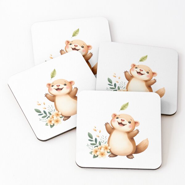 Item preview, Cute Happy Platypus Dancing With Flowers and Leaf designed and sold by Passionread.