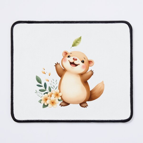 Item preview, Cute Happy Platypus Dancing With Flowers and Leaf designed and sold by Passionread.