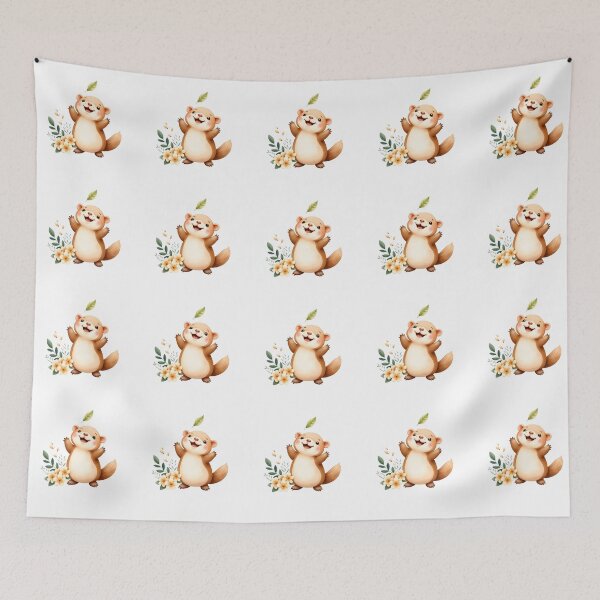Item preview, Cute Happy Platypus Dancing With Flowers and Leaf designed and sold by Passionread.