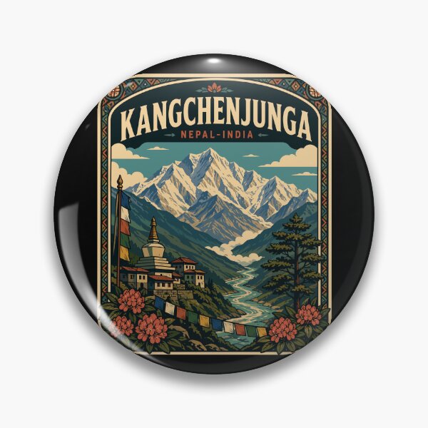 Item preview, Kangchenjunga Mountain (Himalayas) Nepal-India, Vintage Art Travel Landscape designed and sold by MaateoDesign.