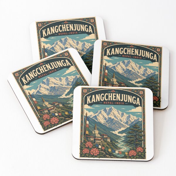 Item preview, Kangchenjunga Mountain (Himalayas) Nepal-India, Vintage Art Travel Landscape designed and sold by MaateoDesign.
