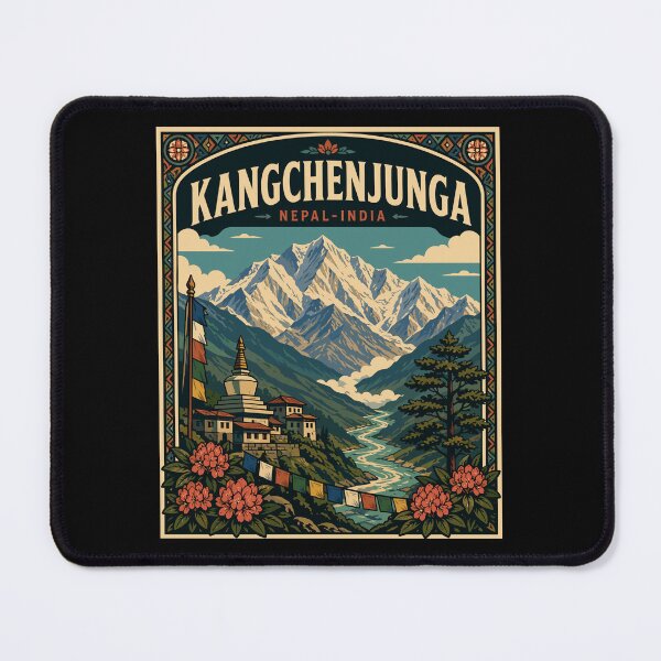 Item preview, Kangchenjunga Mountain (Himalayas) Nepal-India, Vintage Art Travel Landscape designed and sold by MaateoDesign.
