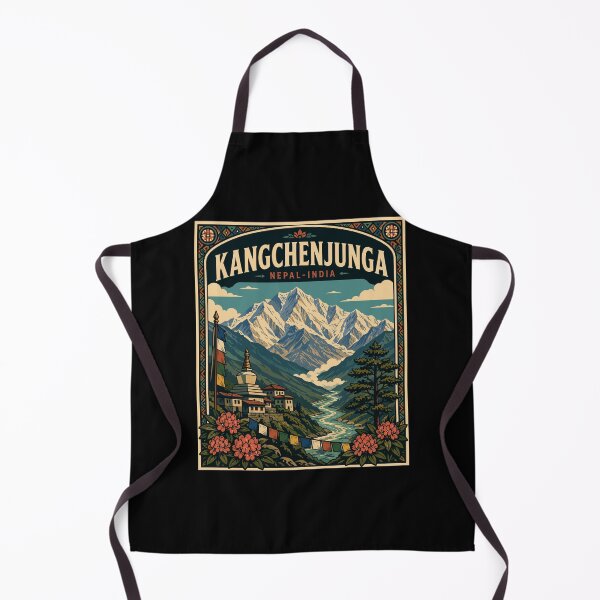 Item preview, Kangchenjunga Mountain (Himalayas) Nepal-India, Vintage Art Travel Landscape designed and sold by MaateoDesign.