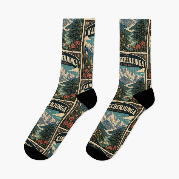 Item preview, Kangchenjunga Mountain (Himalayas) Nepal-India, Vintage Art Travel Landscape designed and sold by MaateoDesign.