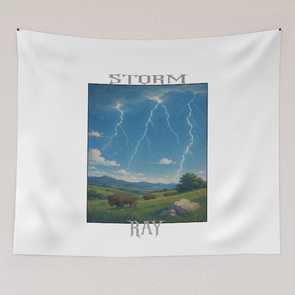 Item preview, Storm Plains Vintage Landscape | RAY Fantasy Streetwear Graphic Tee designed and sold by RAYapparel.