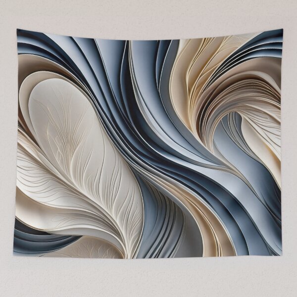 Item preview, Golden Air - Soft Blue and Gold Flowing Abstract designed and sold by FutureImaging.