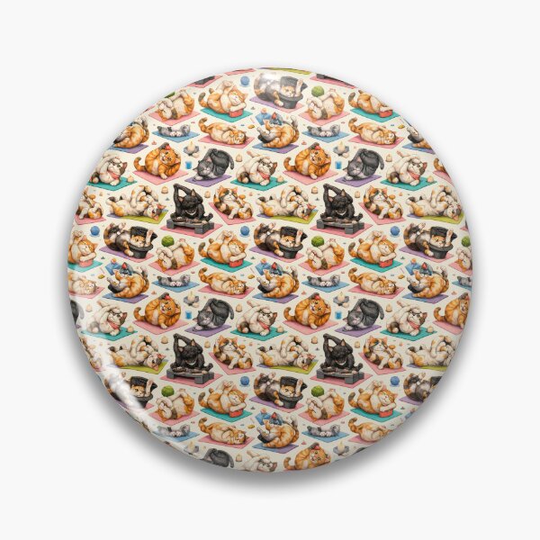 Item preview, Cats practicing yoga poses on mats (seamless pattern) designed and sold by elopezstock.