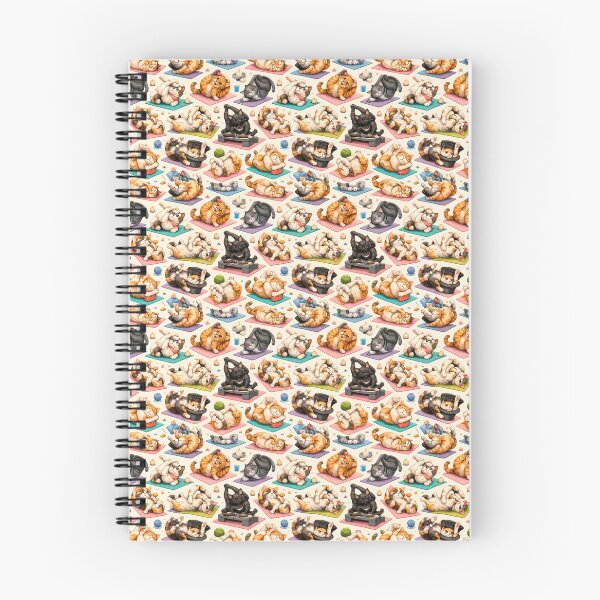 Item preview, Cats practicing yoga poses on mats (seamless pattern) designed and sold by elopezstock.