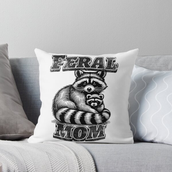 Item preview, Feral mom raccoon designed and sold by InkRiot Studios.