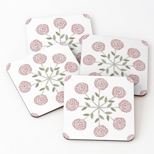 Item preview, Block print floral hand carved tiles designed and sold by Boy and Belugee.