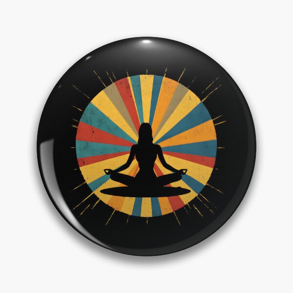 Item preview, Yoga Meditation Retro Sun Silhouette designed and sold by AlchemyColor.