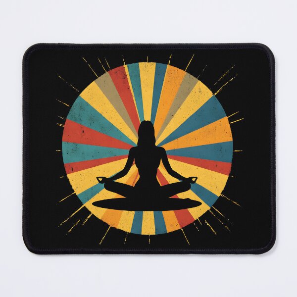 Item preview, Yoga Meditation Retro Sun Silhouette designed and sold by AlchemyColor.