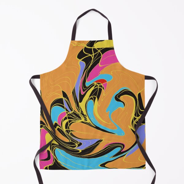 Item preview, Colorful, abstract, modern design full of joie de vivre in orange, blue, and pink with a black background designed and sold by Susanna Schorr.