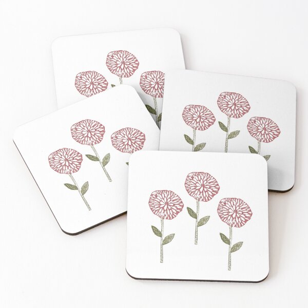 Item preview, Block print floral hand carved group of three half drop pattern designed and sold by Boy and Belugee.