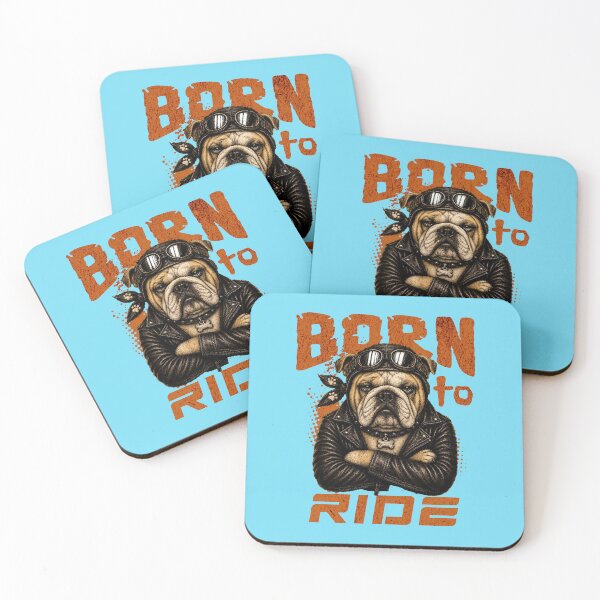 Item preview, Bulldog Biker Design – Born To Ride Funny Motorcycle Bulldog Gift designed and sold by PixelsPaws.