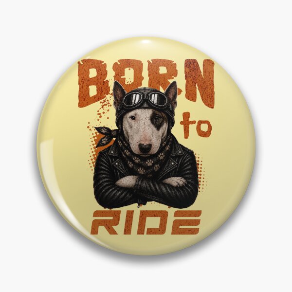 Item preview, Bull Terrier Biker Design – Born To Ride Funny Motorcycle Bull Terrier Gift designed and sold by PixelsPaws.