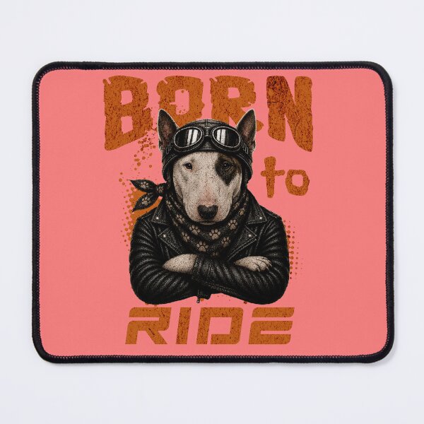 Item preview, Bull Terrier Biker Design – Born To Ride Funny Motorcycle Bull Terrier Gift designed and sold by PixelsPaws.
