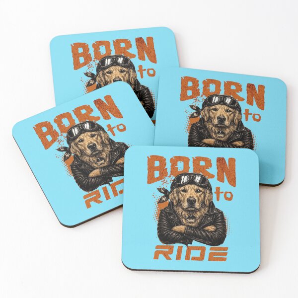 Item preview, Golden Retriever Biker Design – Born To Ride Funny Motorcycle Golden Retriever Gift designed and sold by PixelsPaws.