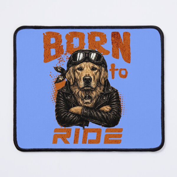 Item preview, Golden Retriever Biker Design – Born To Ride Funny Motorcycle Golden Retriever Gift designed and sold by PixelsPaws.
