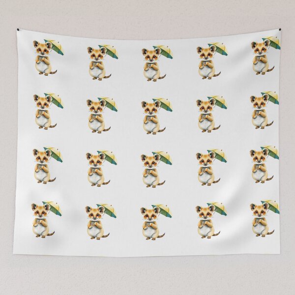 Item preview, Cute Quokka Holding Yellow and Teal Umbrella designed and sold by Passionread.