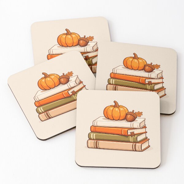Item preview, Cozy Autumn Book Stack with Pumpkin & Acorn | Cute Fall Reading Illustration designed and sold by Iras-Art-Corner.