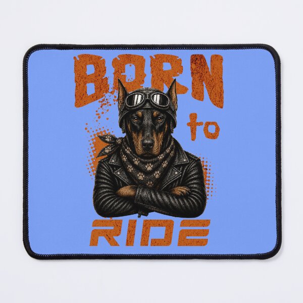 Item preview, Doberman Biker Design – Born To Ride Funny Motorcycle Doberman Gift designed and sold by PixelsPaws.