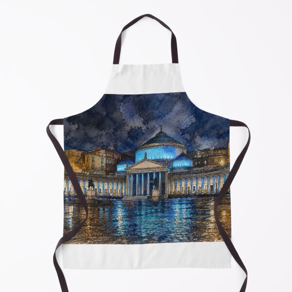 Item preview, Naples Italy Watercolor Night – Piazza del Plebiscito designed and sold by Aruellart.