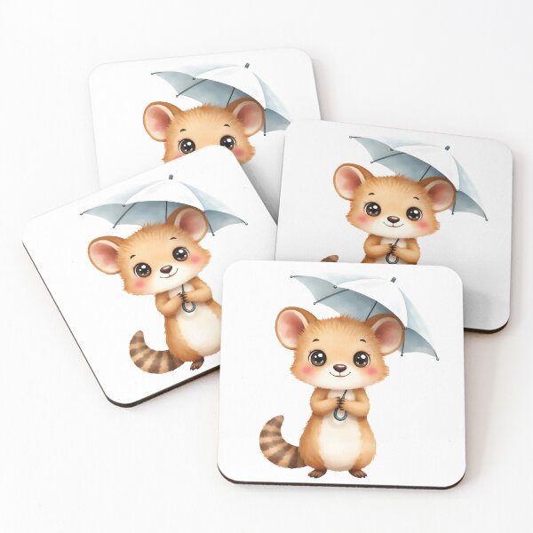 Item preview, Cute Quokka Holding White Umbrella in the Rain designed and sold by Passionread.