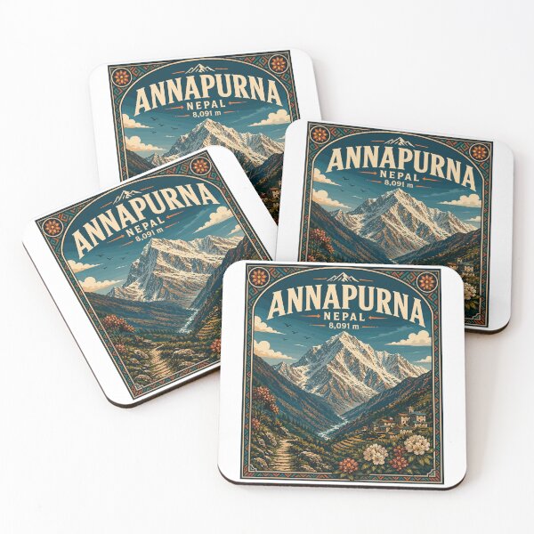 Item preview, Annapurna Mountain (Himalayas) Nepal, Vintage Art Travel Landscape designed and sold by MaateoDesign.