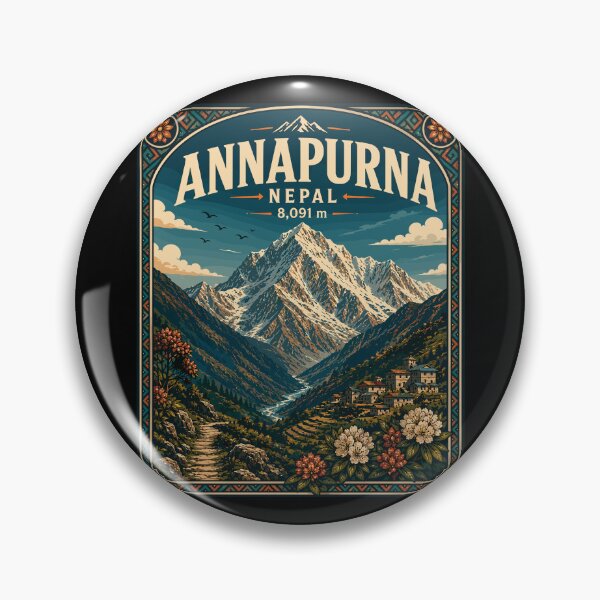 Item preview, Annapurna Mountain (Himalayas) Nepal, Vintage Art Travel Landscape designed and sold by MaateoDesign.
