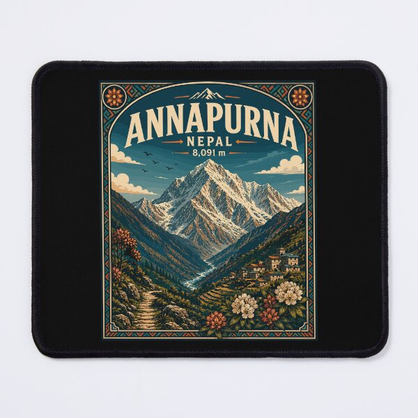 Item preview, Annapurna Mountain (Himalayas) Nepal, Vintage Art Travel Landscape designed and sold by MaateoDesign.