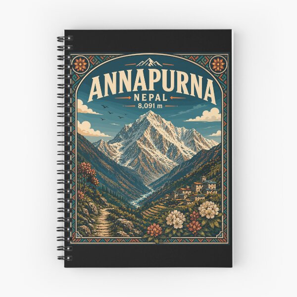 Item preview, Annapurna Mountain (Himalayas) Nepal, Vintage Art Travel Landscape designed and sold by MaateoDesign.