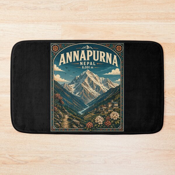 Item preview, Annapurna Mountain (Himalayas) Nepal, Vintage Art Travel Landscape designed and sold by MaateoDesign.