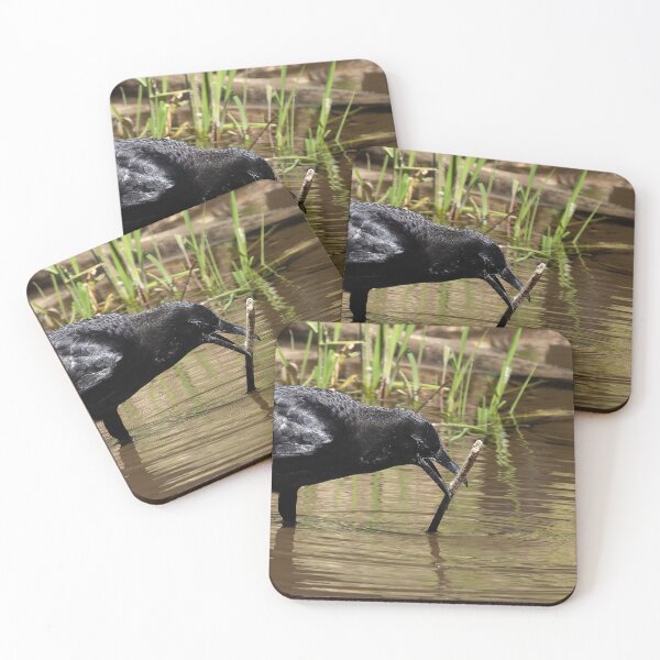 Item preview, American Crow maneuvering a stick designed and sold by lisavonbiela.