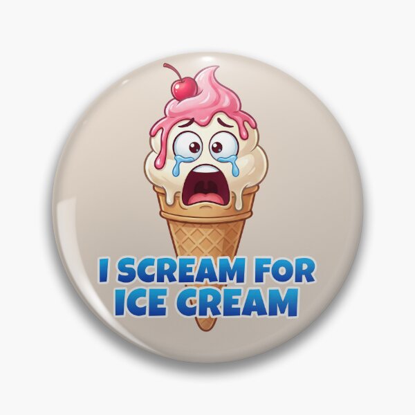Item preview, Funny I Scream For Ice Cream Pun Design – Screaming Ice Cream Cone Cartoon 2 designed and sold by WordPlayStudio.