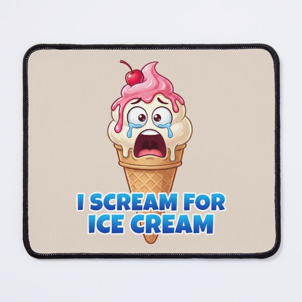 Item preview, Funny I Scream For Ice Cream Pun Design – Screaming Ice Cream Cone Cartoon 2 designed and sold by WordPlayStudio.