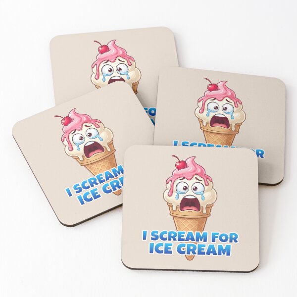 Item preview, Funny I Scream For Ice Cream Pun Design – Screaming Ice Cream Cone Cartoon 2 designed and sold by WordPlayStudio.