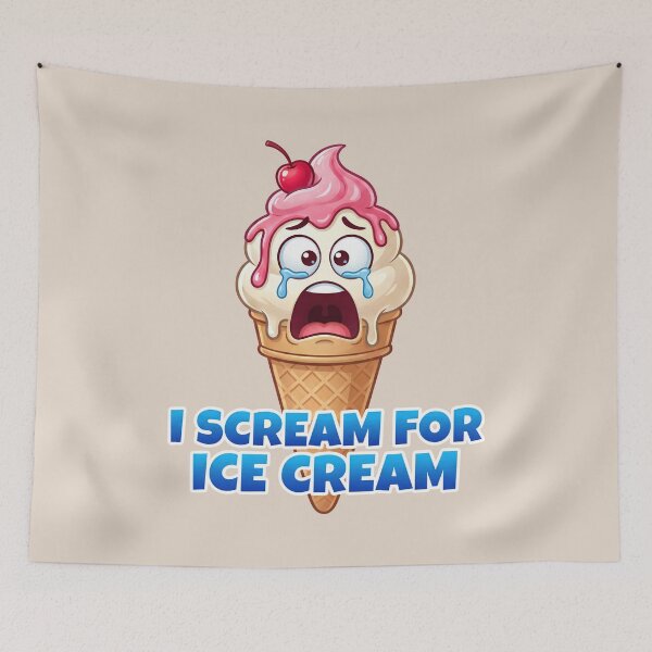 Item preview, Funny I Scream For Ice Cream Pun Design – Screaming Ice Cream Cone Cartoon 2 designed and sold by WordPlayStudio.