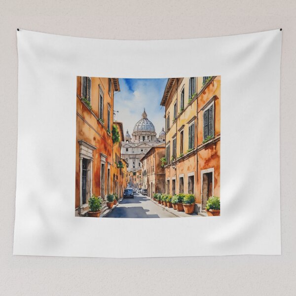 Item preview, Roman Sunsets – St. Peter's Basilica Watercolor Art designed and sold by UmSkelig834.