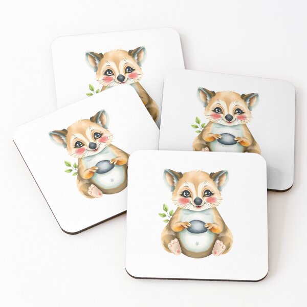 Item preview, Cute Quokka Holding a Smooth Stone With Leaves designed and sold by Passionread.