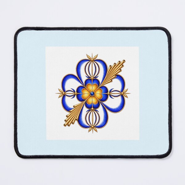 Item preview, Royal Axis Flower Blue White - Seal of Success designed and sold by RAIPrintStudio.