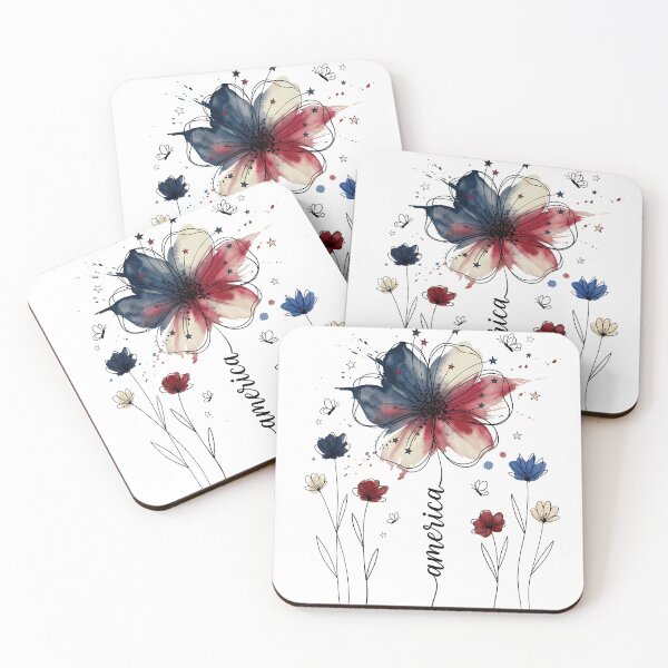Item preview, America, Red White, and Blue, Boho Floral  designed and sold by Twinkles-n-Tees.