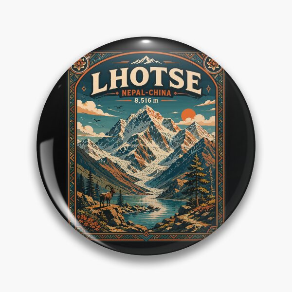 Item preview, Lhotse Mountain (Himalayas) Nepal-China, Vintage Art Travel Landscape designed and sold by MaateoDesign.